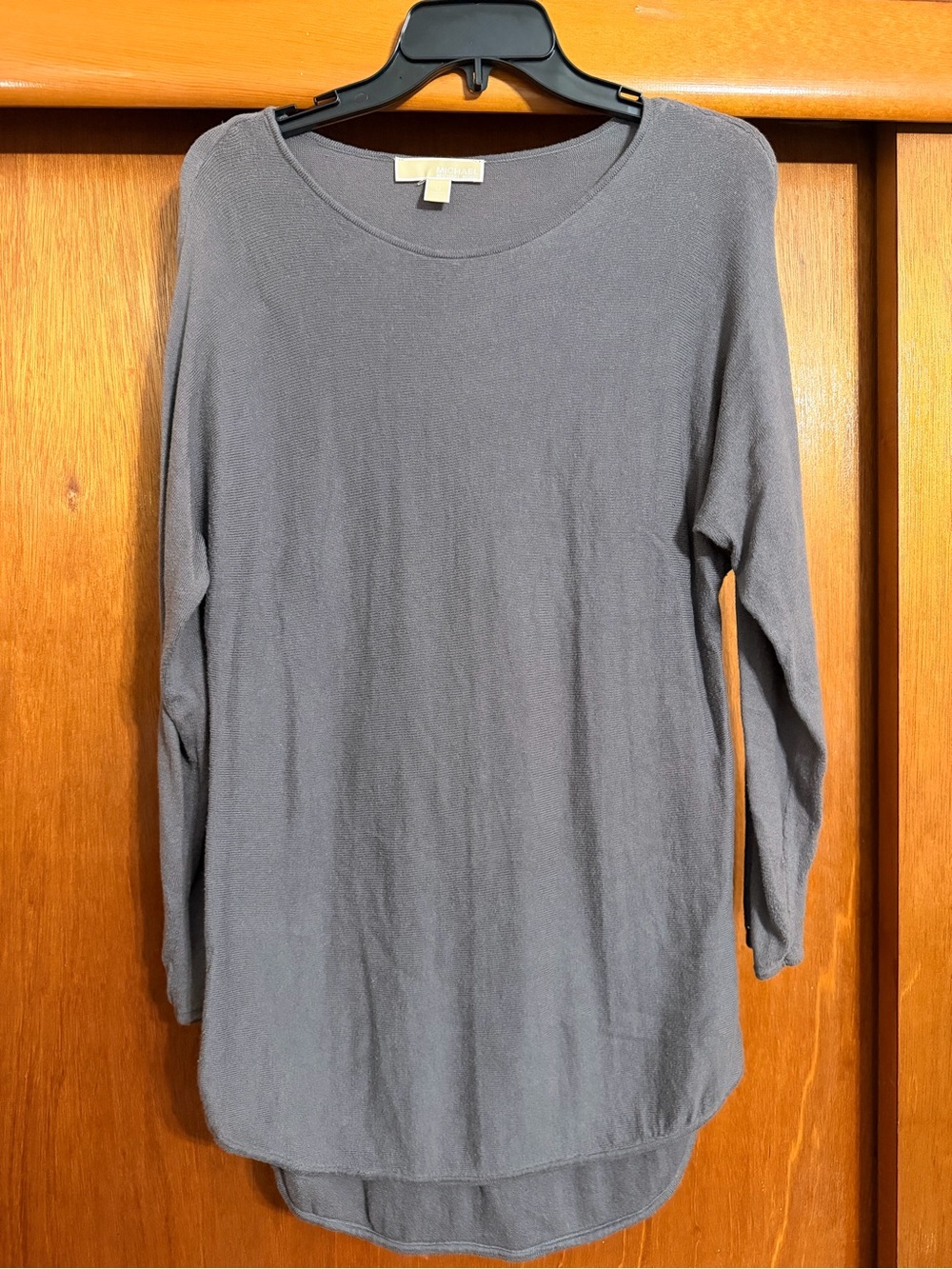 Michael Kors Gray Long-Sleeve Women's Tunic Top Medium